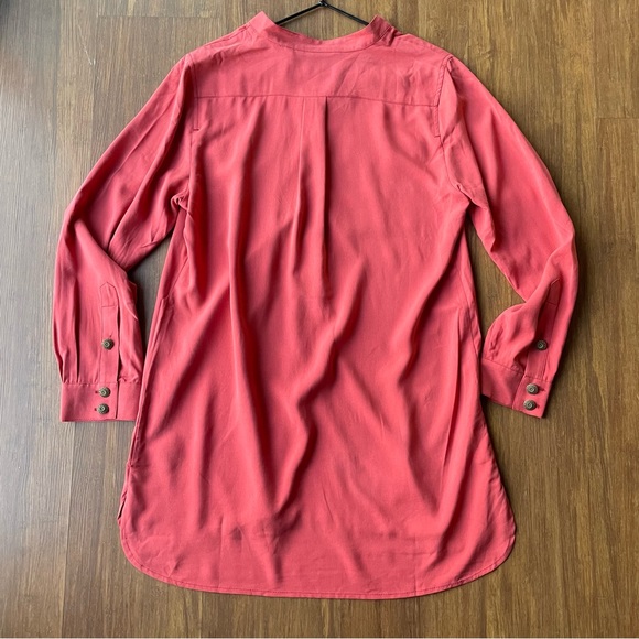 Soft Surroundings 100% Silk Rust Orange button Tunic Top Blouse Petite Small PS - Picture 8 of 12
